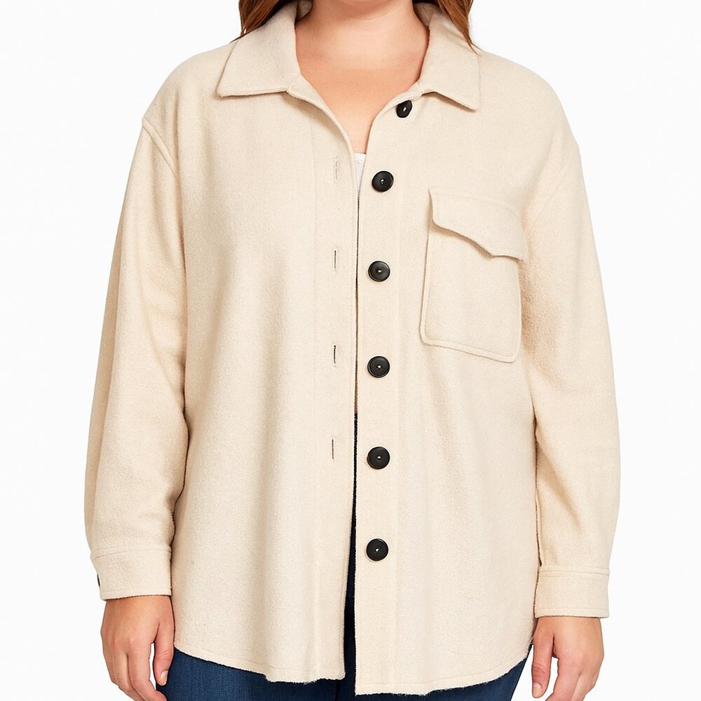 Nice Things Paloma S Wool Shacket Cream Size 38‎ (M)